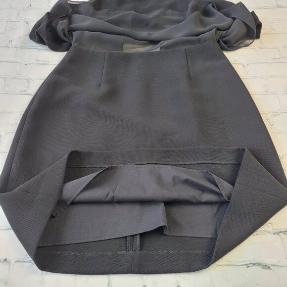 Club Monaco black sleeveless layered mini dress with open back size 4 - Picture 7 of 14